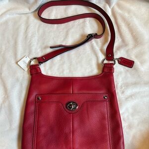 Coach Cherry Red Leather Shoulder Bag NWT